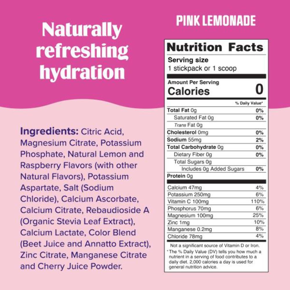 3/27 Ultima Replenisher Daily Electrolyte Powder Drink Mix – Sugar Free – Pink L