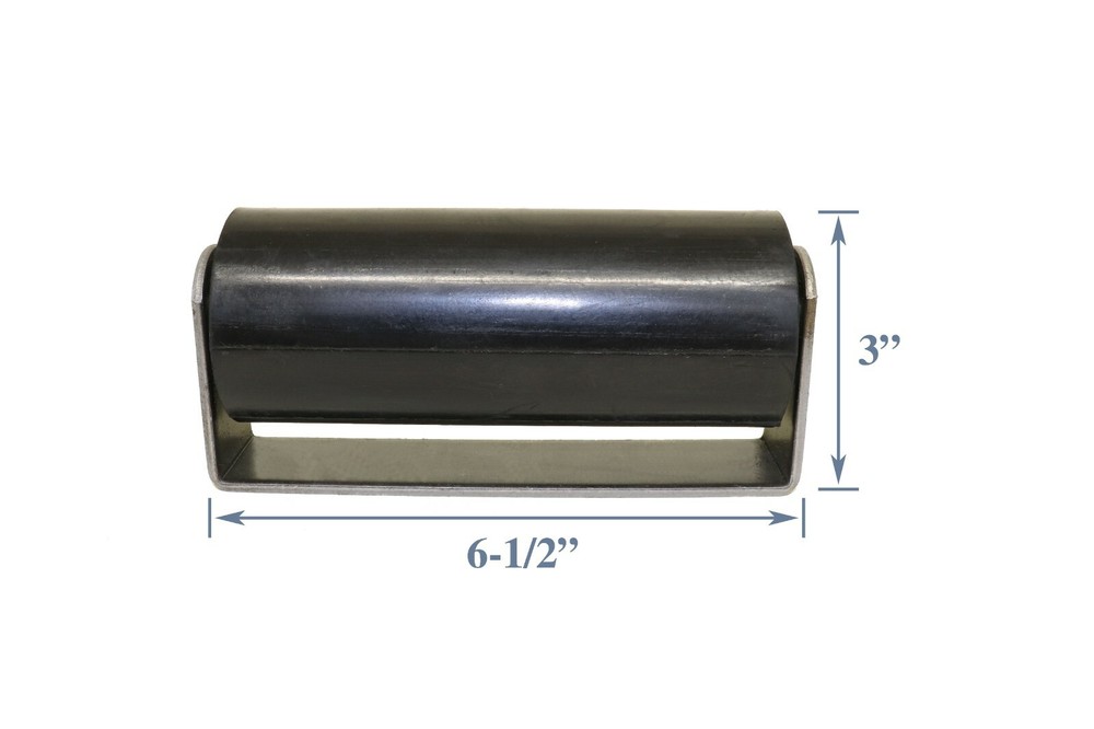 Gate Roller Rubber Top Guide Rubber 6" Sliding Rolling Slide Black | 2 QTY