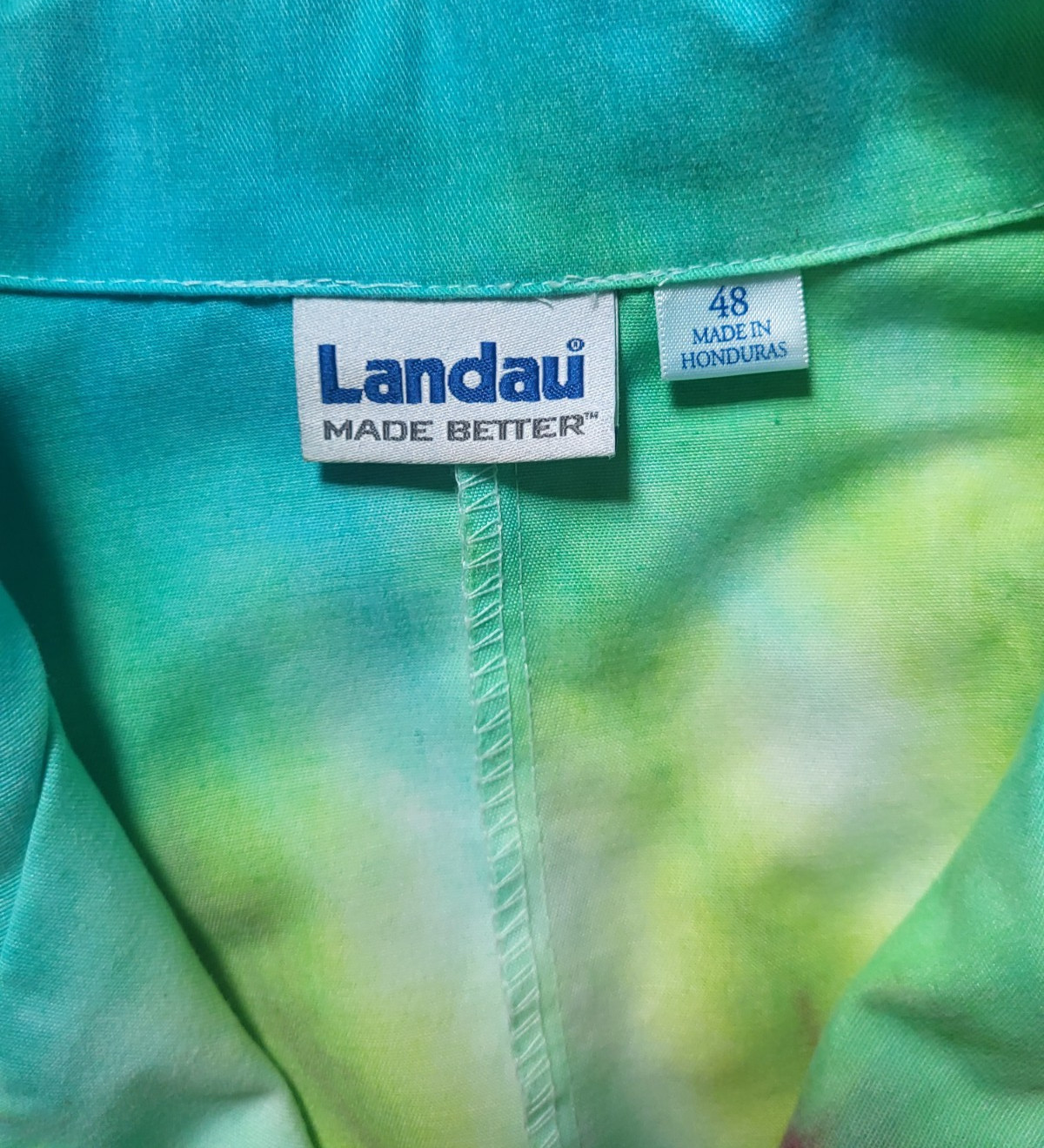 SALE Quality Landau Tye Dye Lab Coat Men's Large Sz 48 65% Polyester 35% Cotton