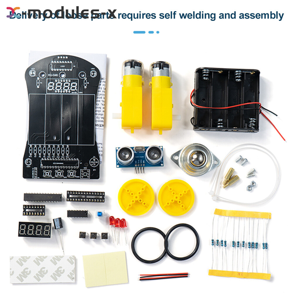 51 Microcontroller Programming DIY Car Kit Ultrasonic Obstacle Avoidance 5V