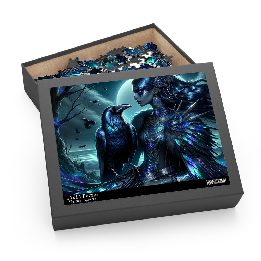 Puzzle (120, 252, 500-Piece) Ethereal Crow Empress Digital Artwork
