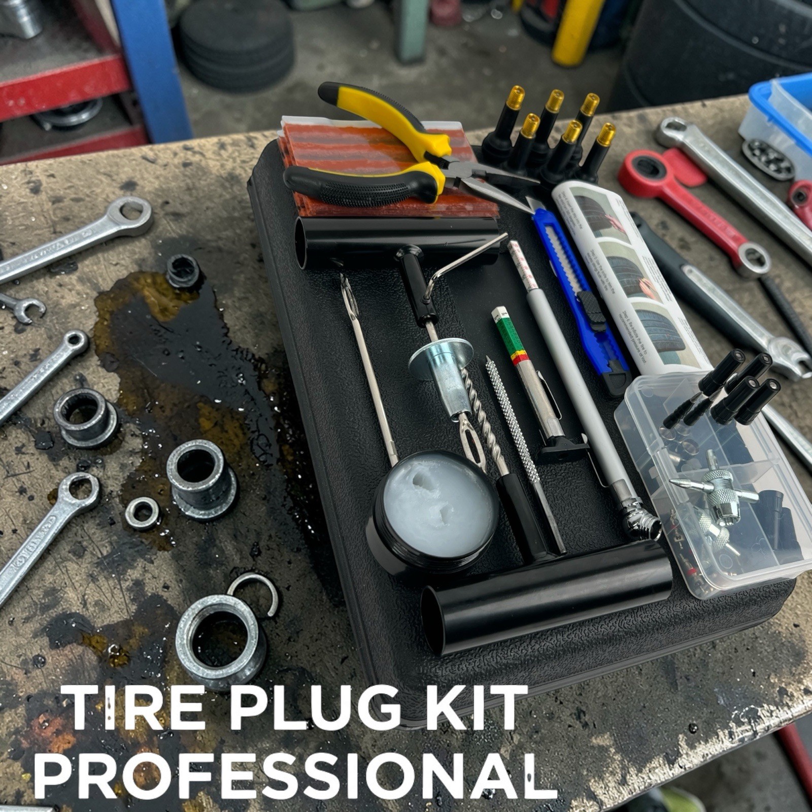 Tire Repair Kit 102pcs Heavy Duty Flat Tire Plug Kit for Car Truck SUV Emergency