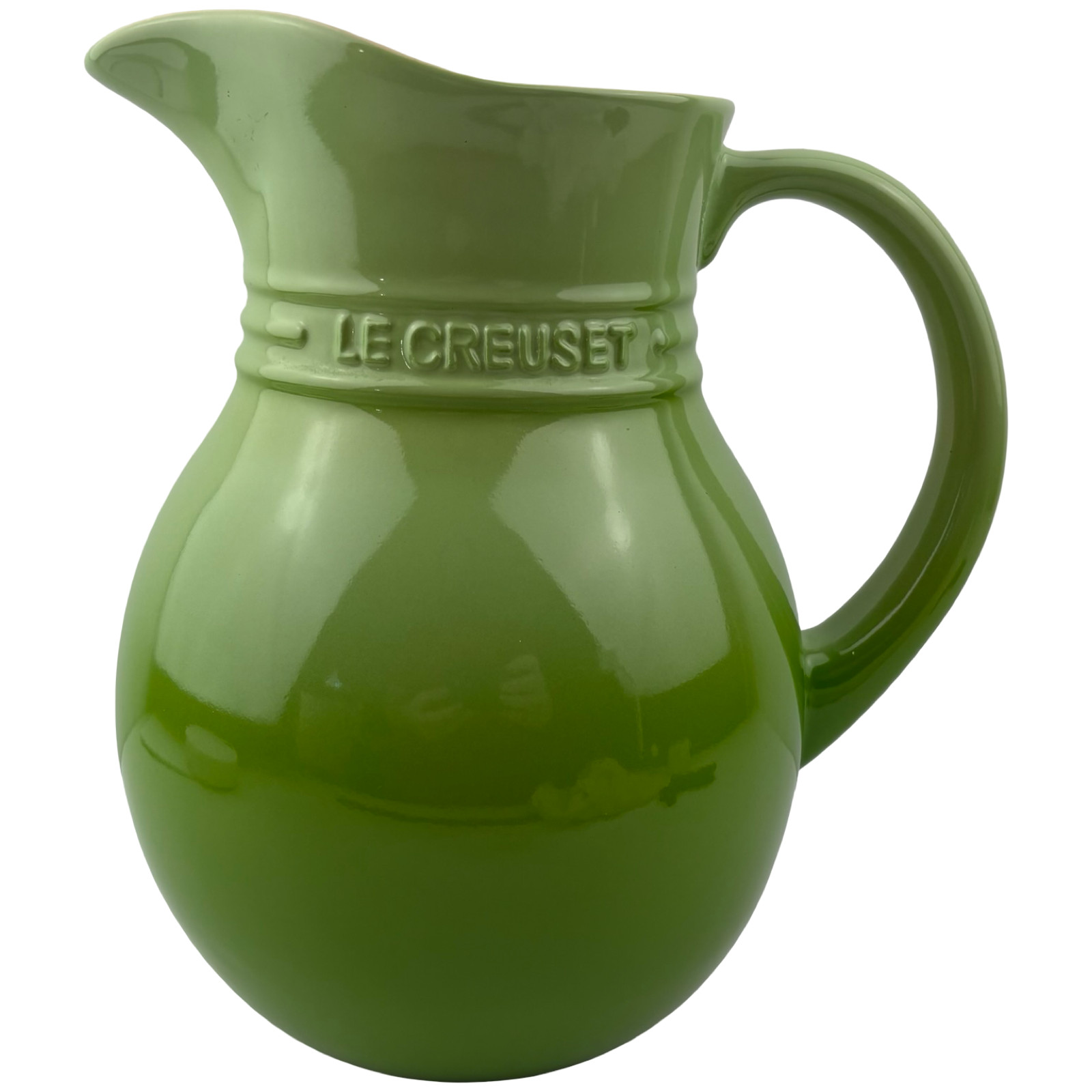 Le Creuset PALM GREEN Beverage Pitcher Jug Large 3 Quart Stoneware 08 49