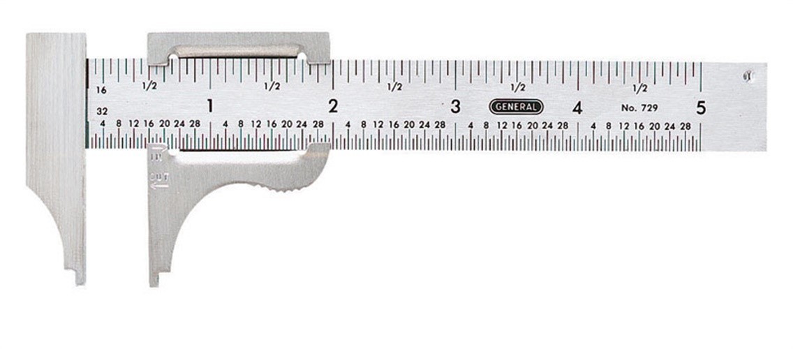 General Tools 729 Compact Stainless Steel Vernier Pocket Nib Caliper 5 in.
