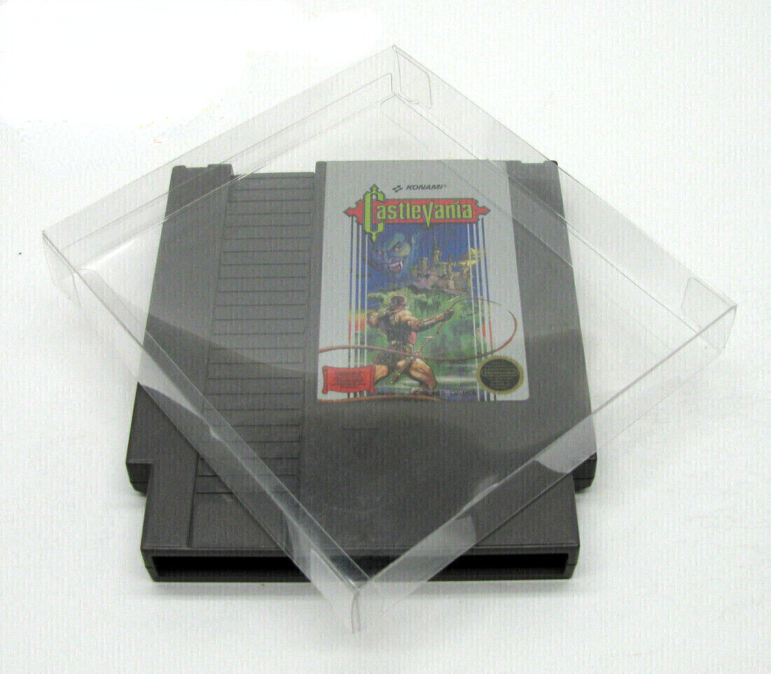 10x NINTENDO NES GAME CARTRIDGE - CLEAR PROTECTIVE BOX PROTECTOR SLEEVE CASE
