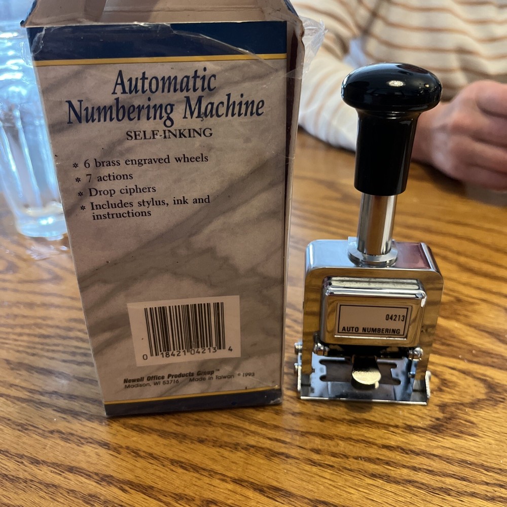 ROGERS AUTOMATIC NUMBERING STAMP MACHINE WITH INK