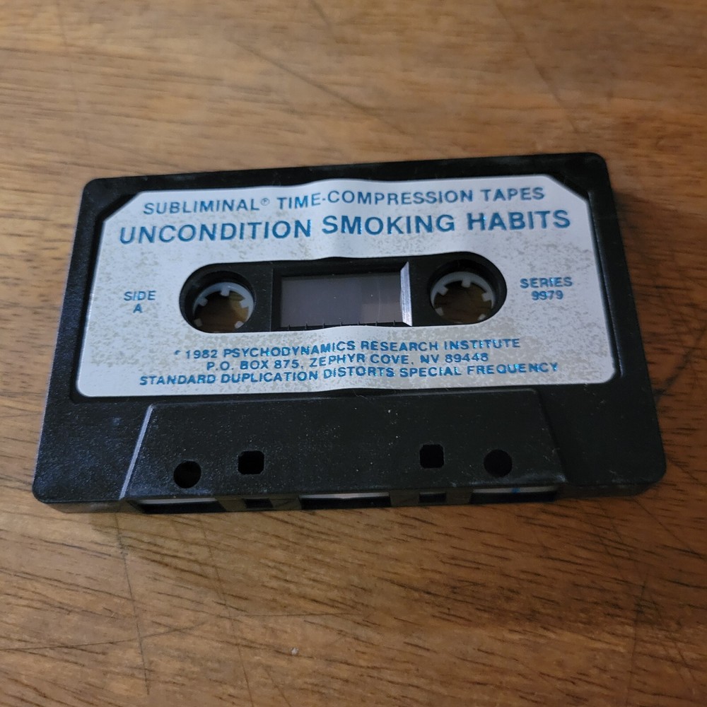 Subliminal Time Compression Cassette Tape Stop Smoking 1982 Psychodynamics
