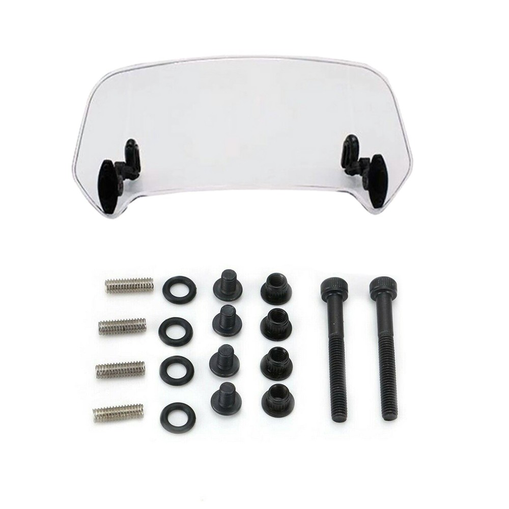 Motorcycle Adjustable Clip-On Clear Spoilr Deflector Extender Windshield