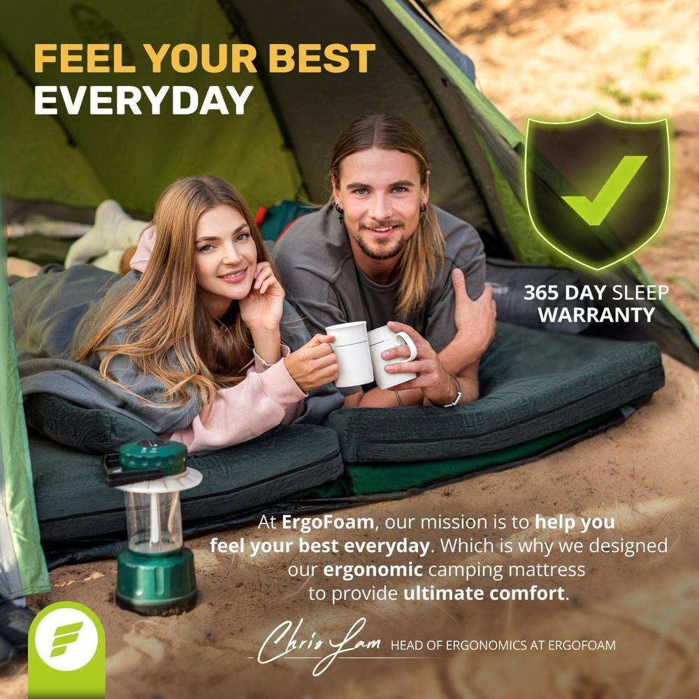 Sleeping Pad for Camping Mattress – Thick, Extra Supportive 2-Layer Foldable ...
