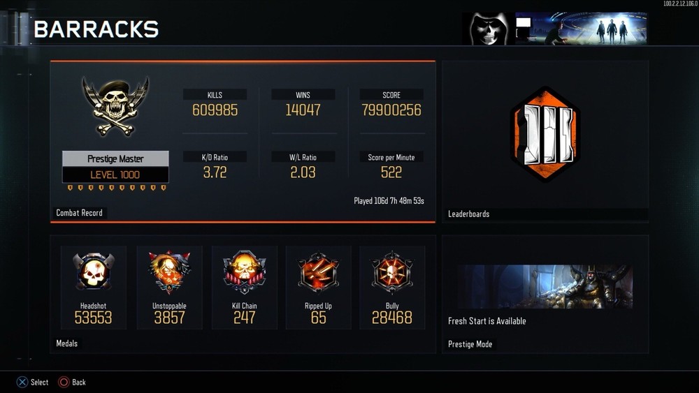 BLACK OPS 3 | LEVEL 1000 + UNLOCK ALL | MULTIPLAYER + ZOMBIES | PS4/5