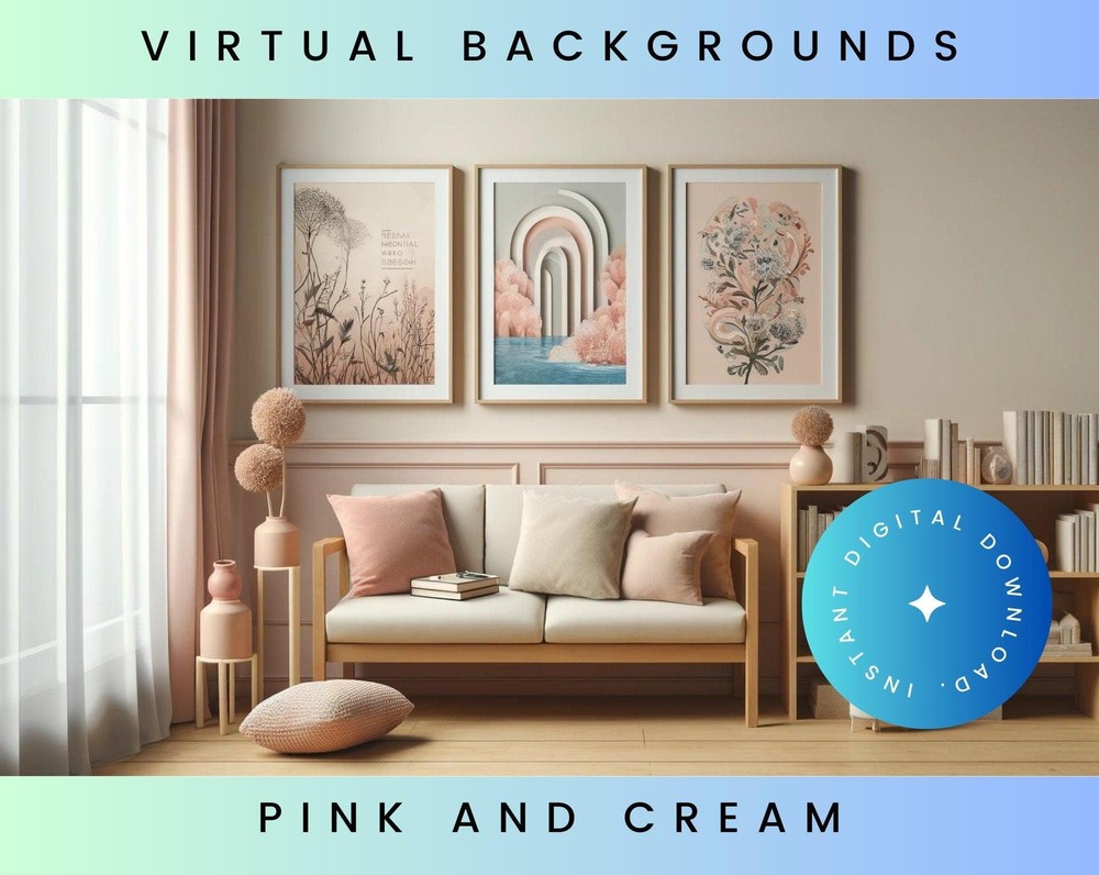 Pink Cream Office Zoom Backgrounds