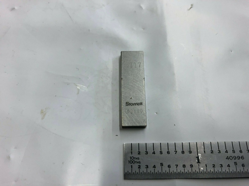 .117 Starrett Rectangular Steel Gage Gauge Block.