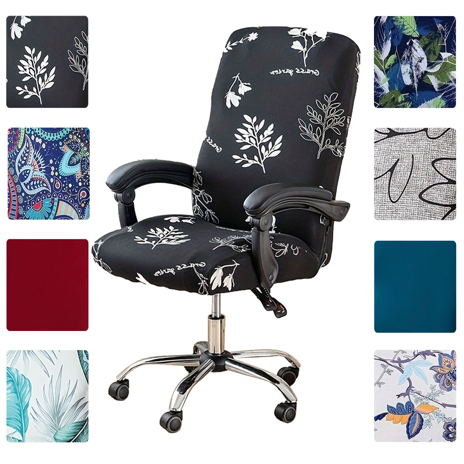 Stretchable computer swivel chair cover Desk chair protection, household items