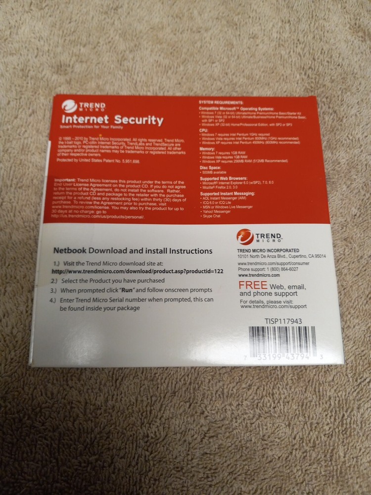 Trend Micro Internet Security Pro Version 3.0 NEW SEALED