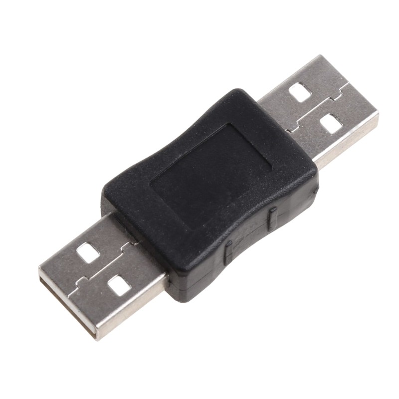 Double USB 2.0 Converter Coupler Extension Extender Connector Black for Computer
