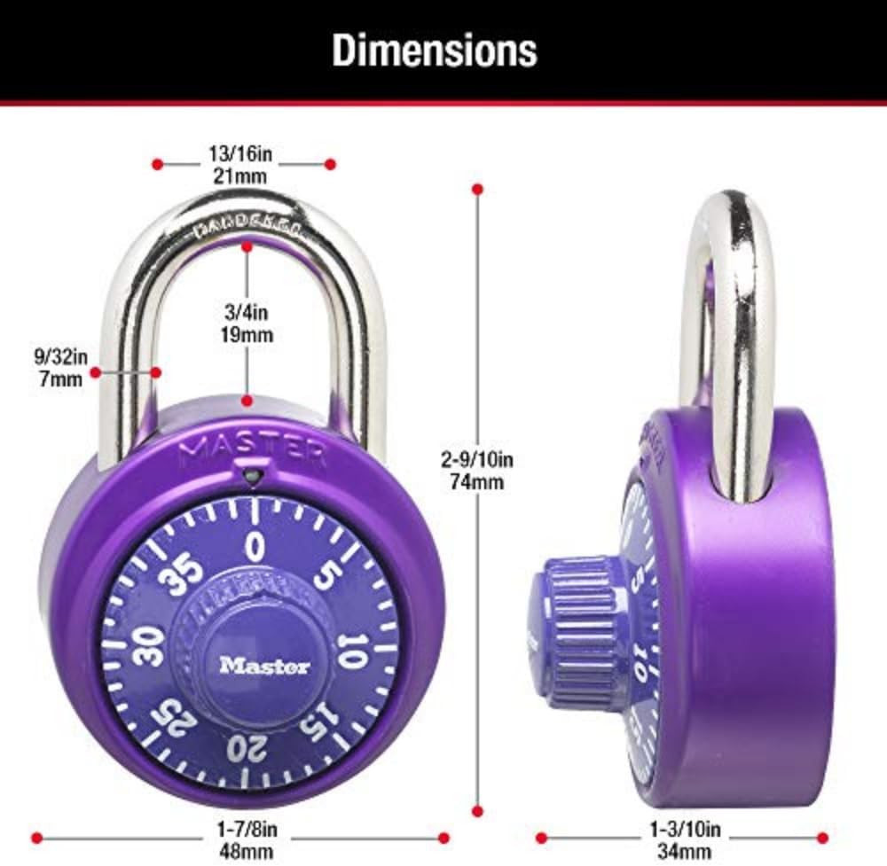 1530DCM X-Treme Combination Lock in Assorted Colors, 1-Pack