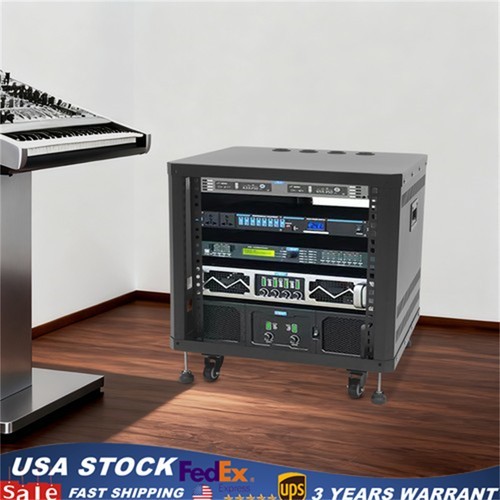 9U Rolling Server Rack Locking Network Cabinet Box Data Enclosure