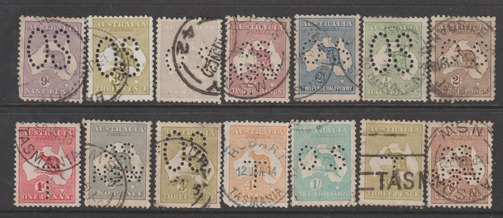 KANGAROOS GROUP WITH PERFINS USED.