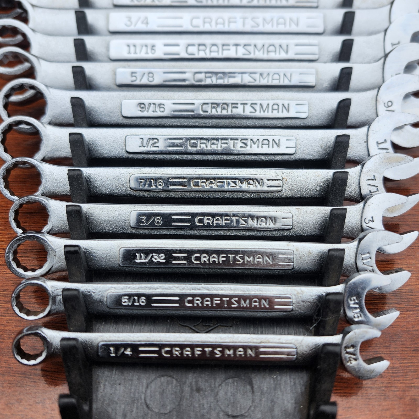 Craftsman SAE Combination Wrench Set USA 12 Pt 1/4" -1- 1/4" 17 Tools All VV Ser