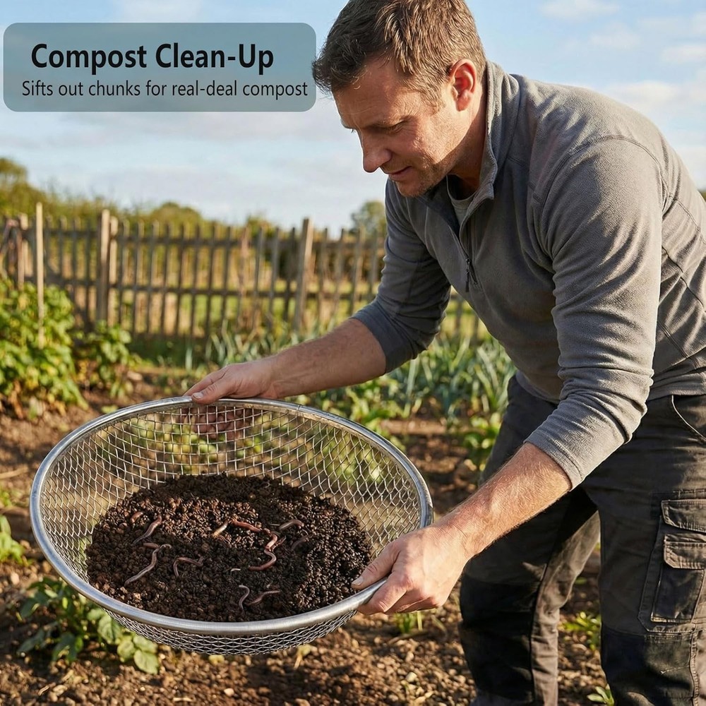 Galvanized Garden Sifters - 3 Pack for Efficient Composting