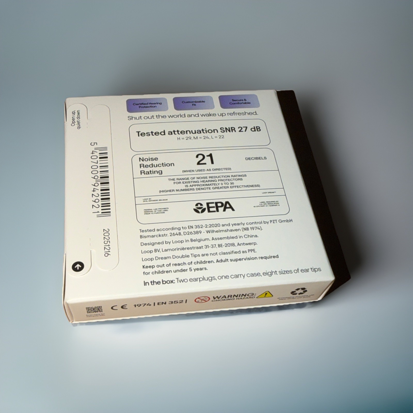 Loop Dream Earplugs for Sleep – Black Noise Reduction 27dB Comfortable Soft NEW