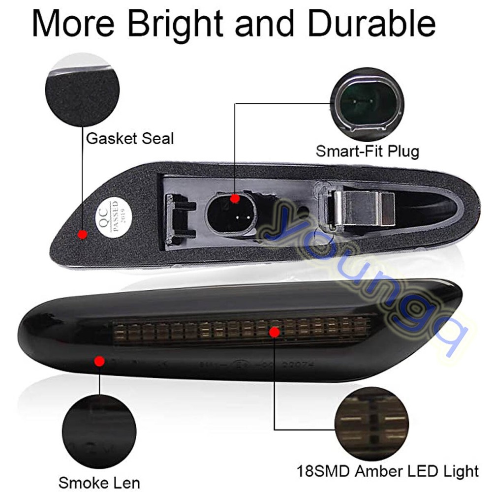 For BMW E60 E82 E83 E90 E92 E46 LED Front Fender Side Marker Turn Signal Lights