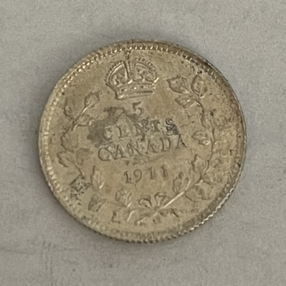 Canada 5C 1911 Nice AU cleaned (#1730)