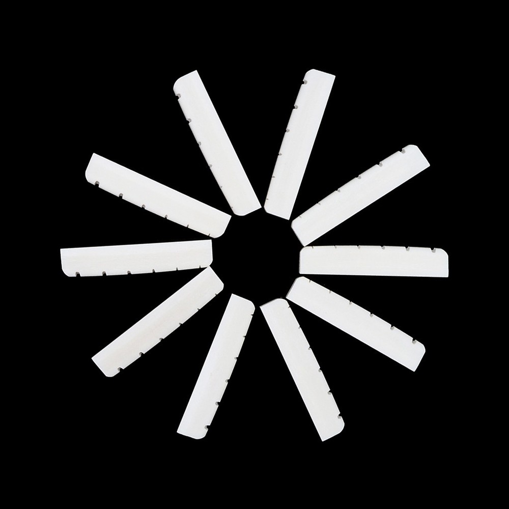 Slotted 10Pcs 43mm Guitar Bone Nut for 6 String Stratocaster Strat ST Replace