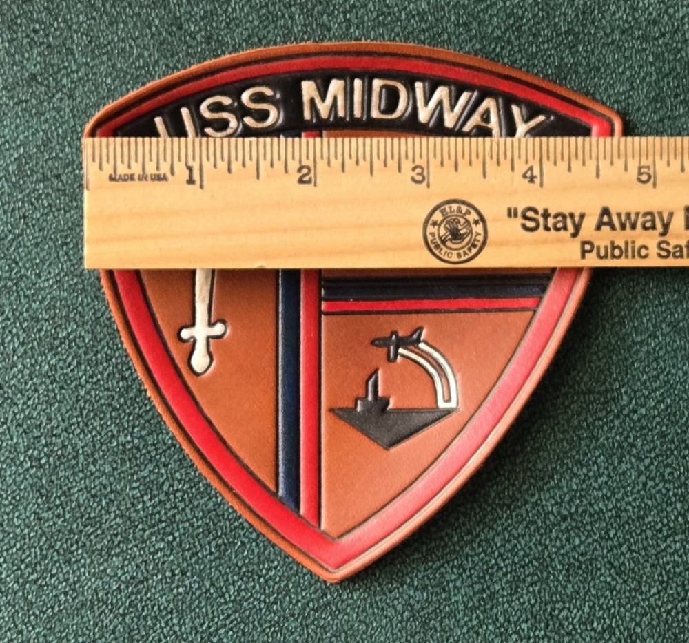 Leather USS Midway Navy Patch New