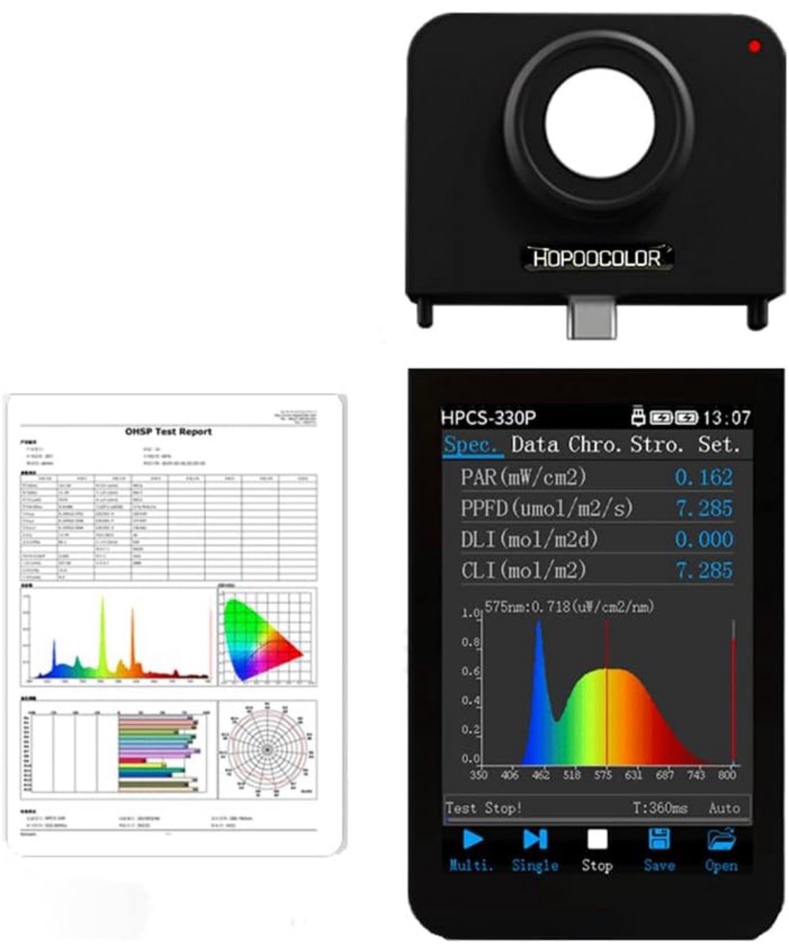 Hopoocolor Model HPCS-330P Wave 350-800nm
