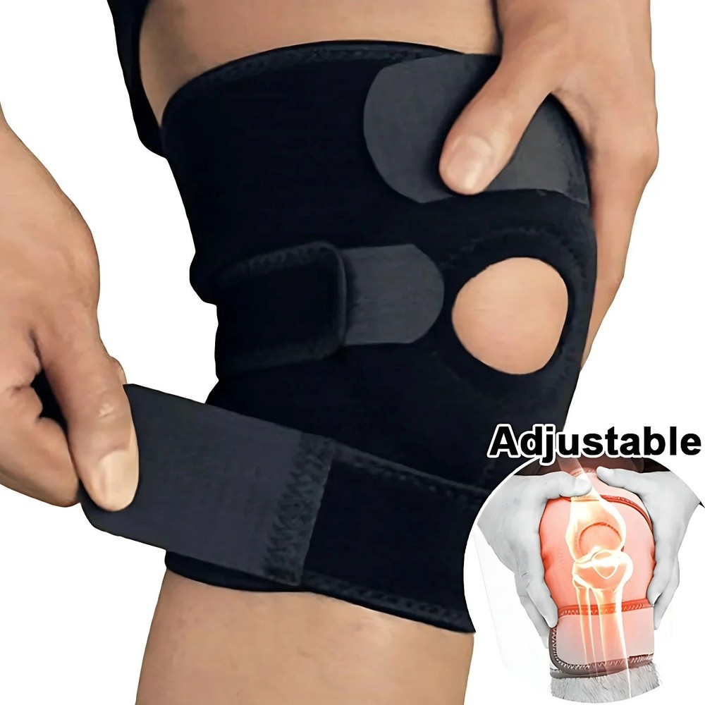 Knee Brace Hinged Compression Sleeve Joint Support Open Patella Stabilizer US