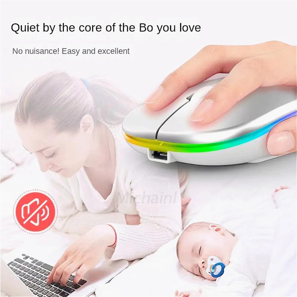 Wireless Mouse For Laptop PC Bluetooth Rechargeable Mouses Wireless Computer