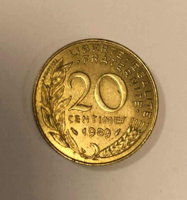 20 Centime French Coin 1989