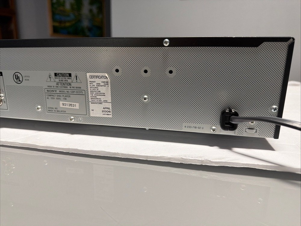 Sony 5-Disc CD Carousel Changer Exchange System CDP-CE375 Player with Remote