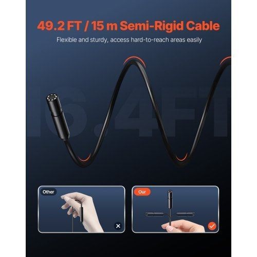 Endoscope Camera with 49.2FT SemiRigid Cable 1920P HD Borescope for Android