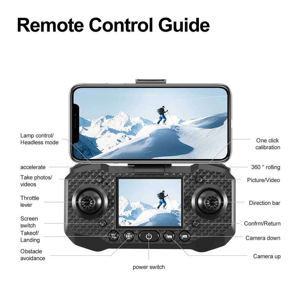 Drone WIFI FPV 4K Dual Camera Obstacle Avoidance Remote Control with Screen S160
