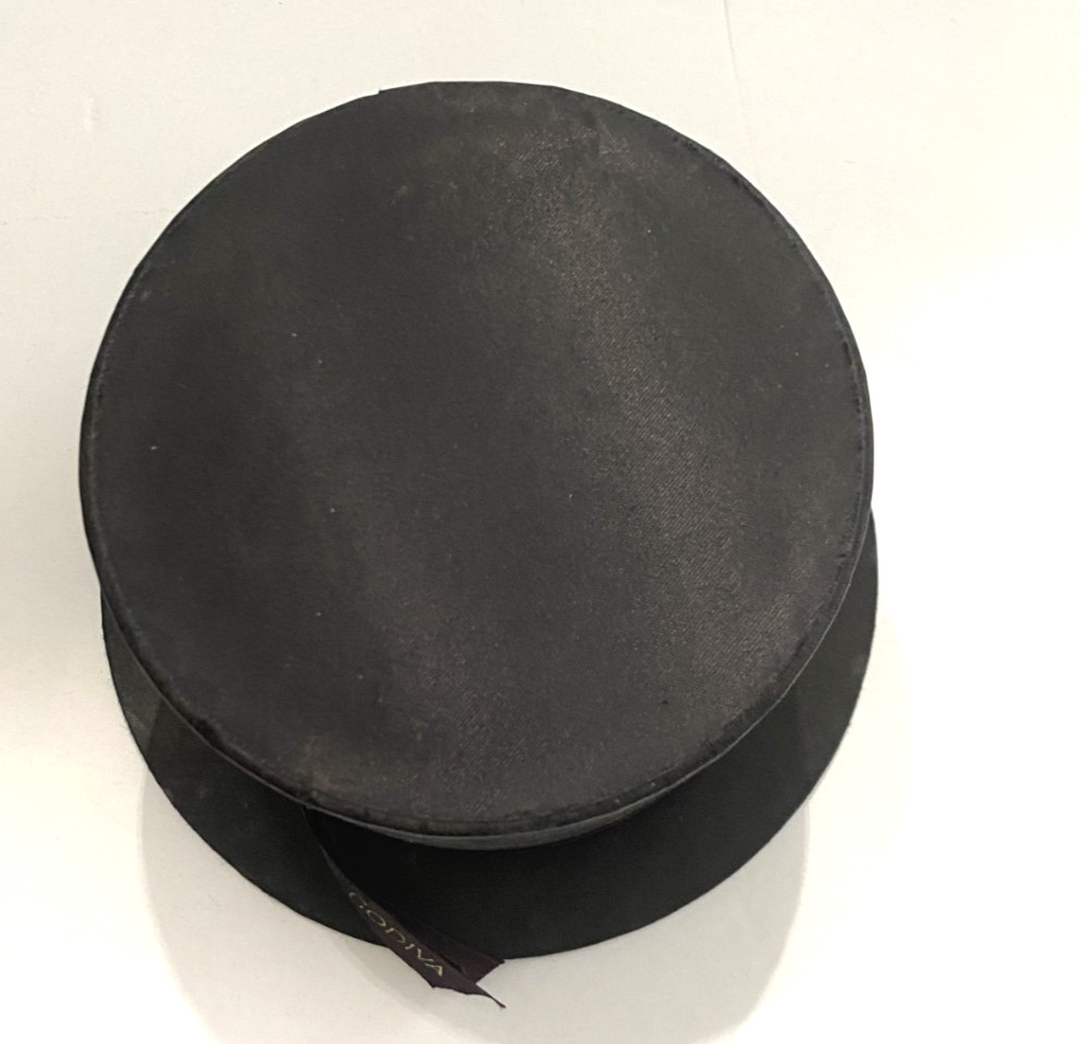 Vintage Godiva Chocolates Black Top Hat Empty Candy Box