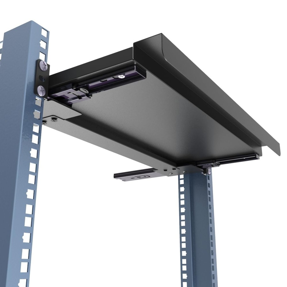 1U Keyboard Tray 8"Deep -Universal 19"Rack Mount Sliding Shelf for Network