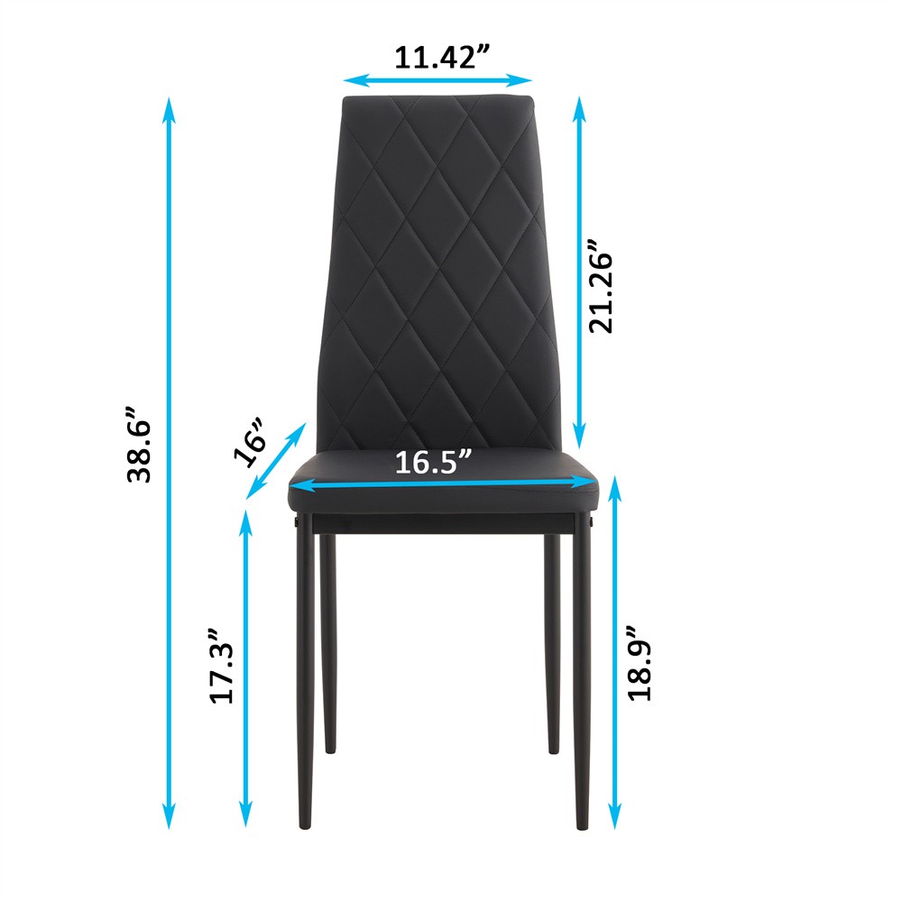 5piece set Modern black dining table,Rectangular table living room kitchen table