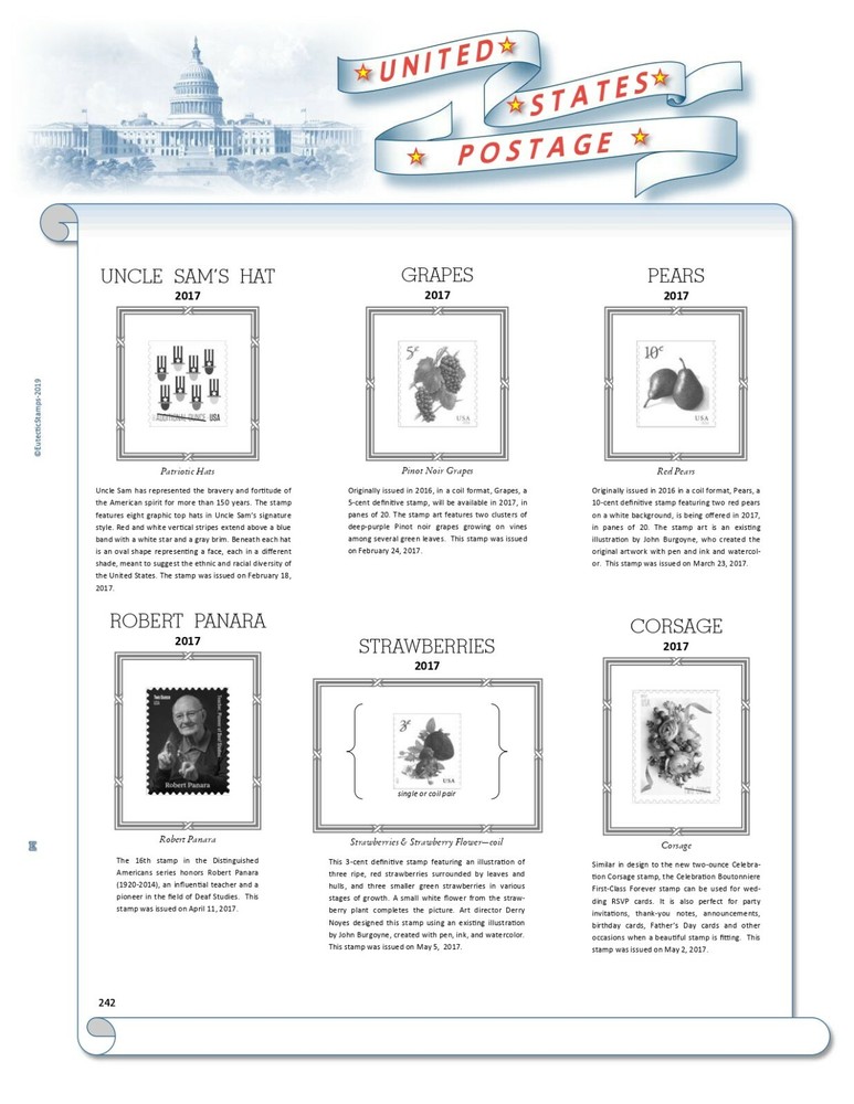 2017 U.S. Regular Issue Singles COMPLETE Supplement (White Ace Alternative)