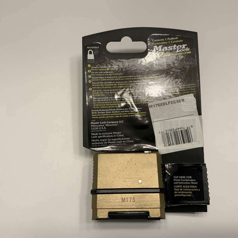 Master Lock 1-1/2" Combination Padlock M175XDLF