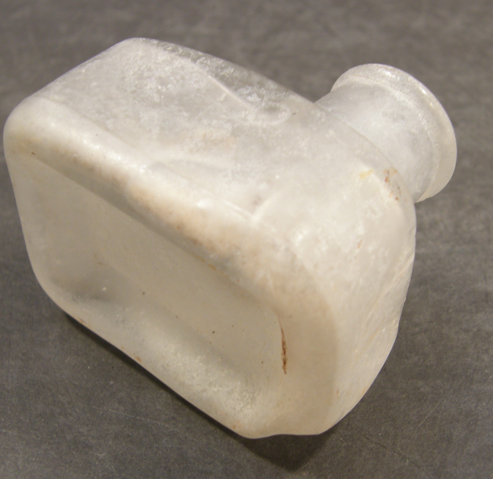 ANTIQUE GLASS TUGBOAT TUG BOAT INK BOTTLE