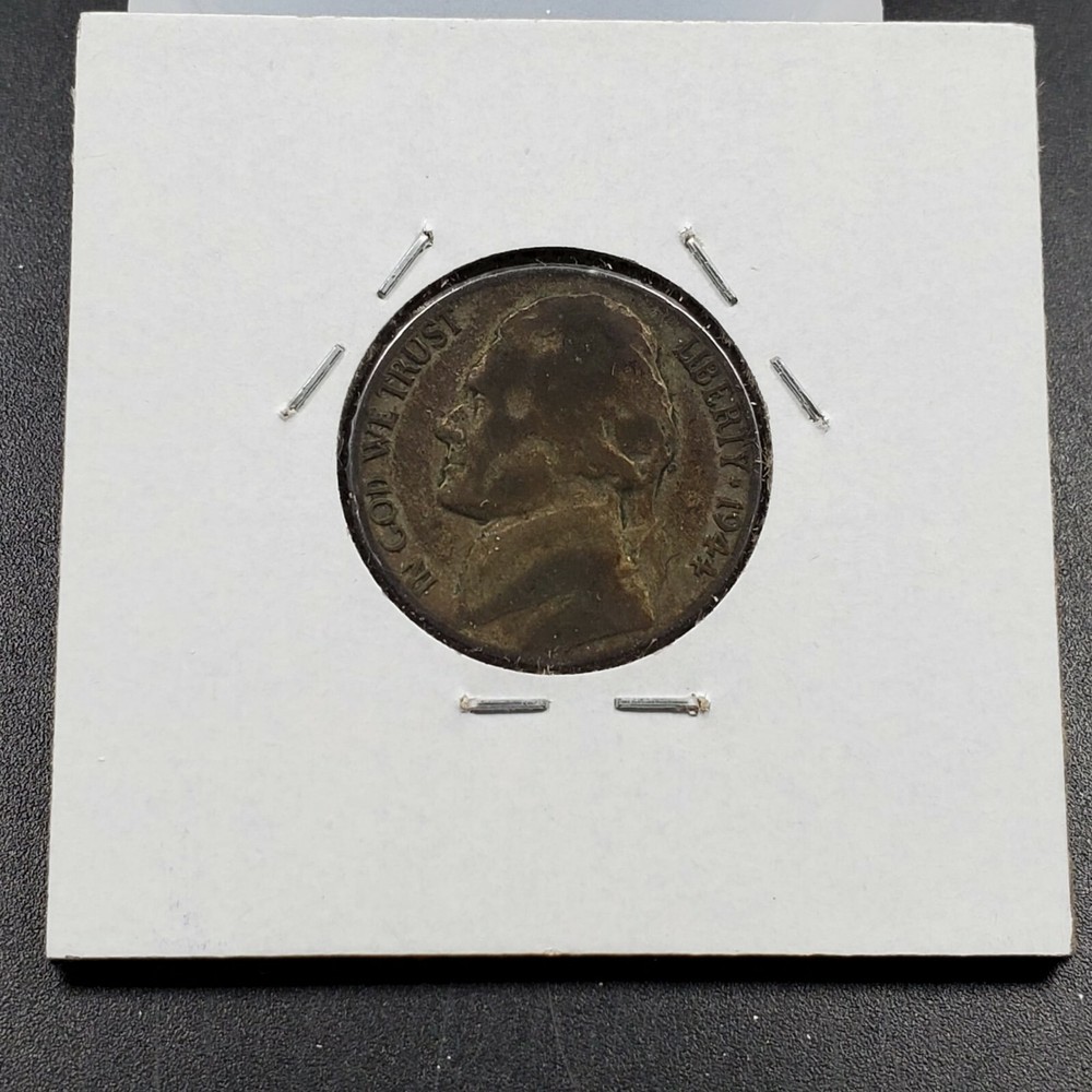 1945 P JEFFERSON NICKEL Major LAMINATED PLANCHET Reverse ERROR Circulated