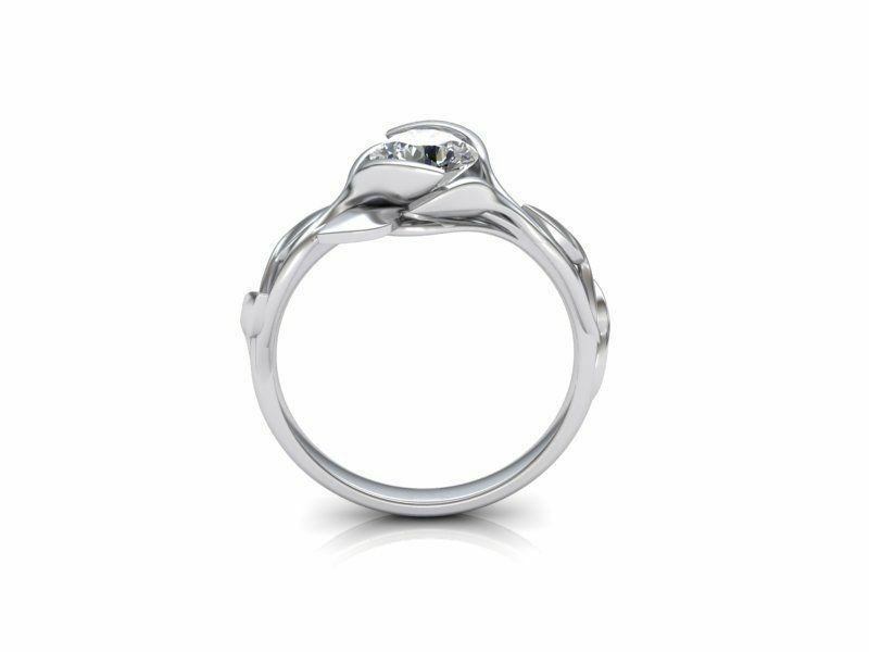 Floral-Leaves Engagement ring