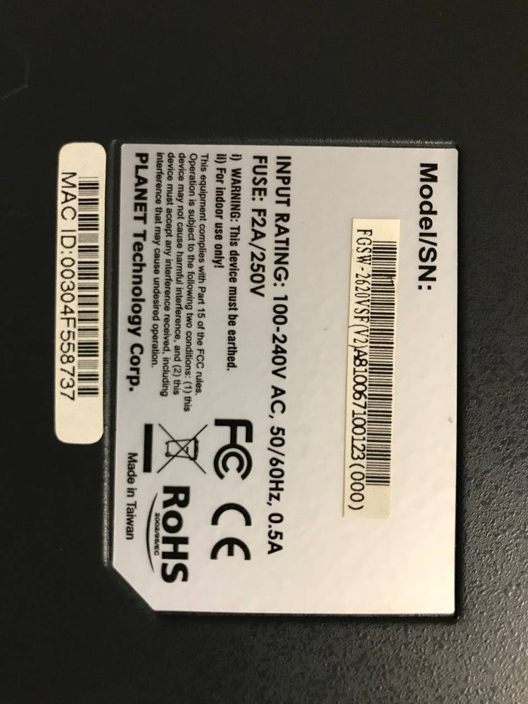 PLANET FGSW-2620VSF switch