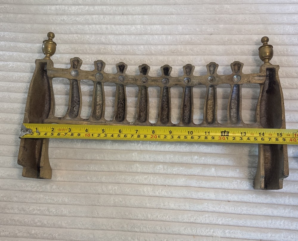 Vintage Solid Brass Fire Grate Front Fret Fireplace Guard Approx 15.5" Width