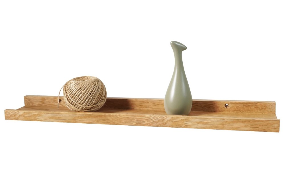 24 Inch Floating Shelves Wall Mounted Rustic Solid Oak Wood Natural 1 Pack