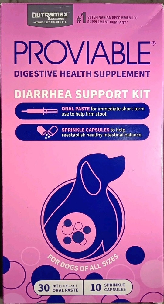 2 PROVIABLE DIGESTIVE SUPPLEMENT DIARRHEA SUPPORT KIT 10 CAPS 30mL PASTE EACH X2