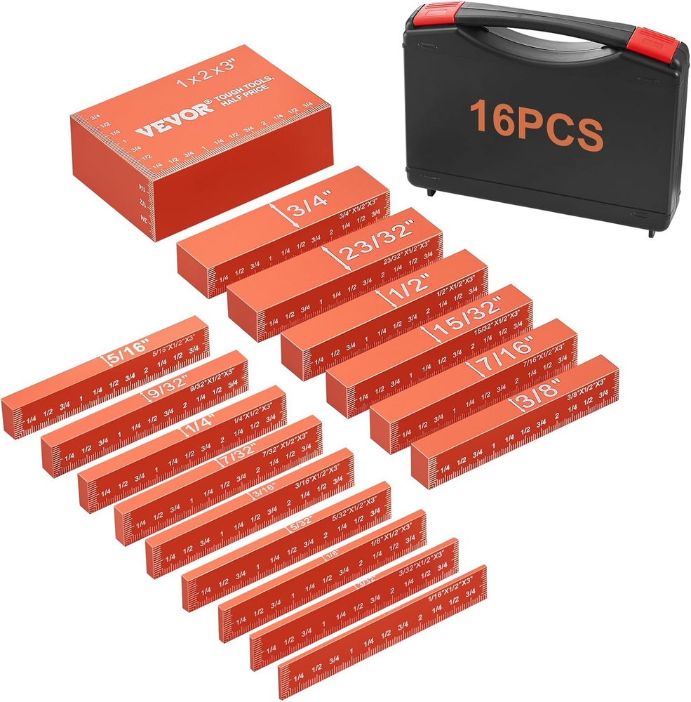 Router Table Setup Bars, 14 Pcs, Precision Aluminum Setup Blocks Height Gauge Se