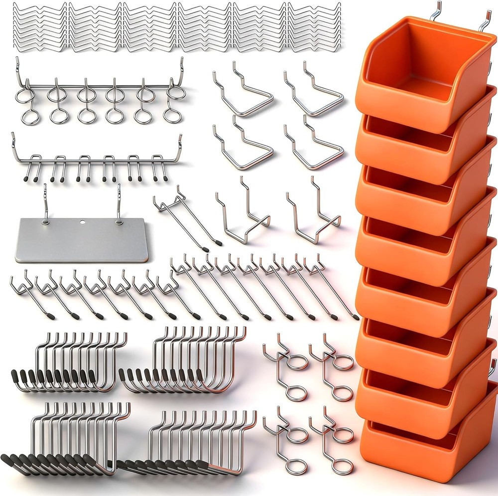 150 PCS Heavy-Duty Pegboard Hooks Assortment Kit for Ultimate Tool Organization